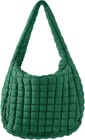 Women Puffer Tote Bag Large Quilted Tote Bag Quilted Carryall Bag Soft Puffy Crossbody Bag Hobo Handbags Puff Purse