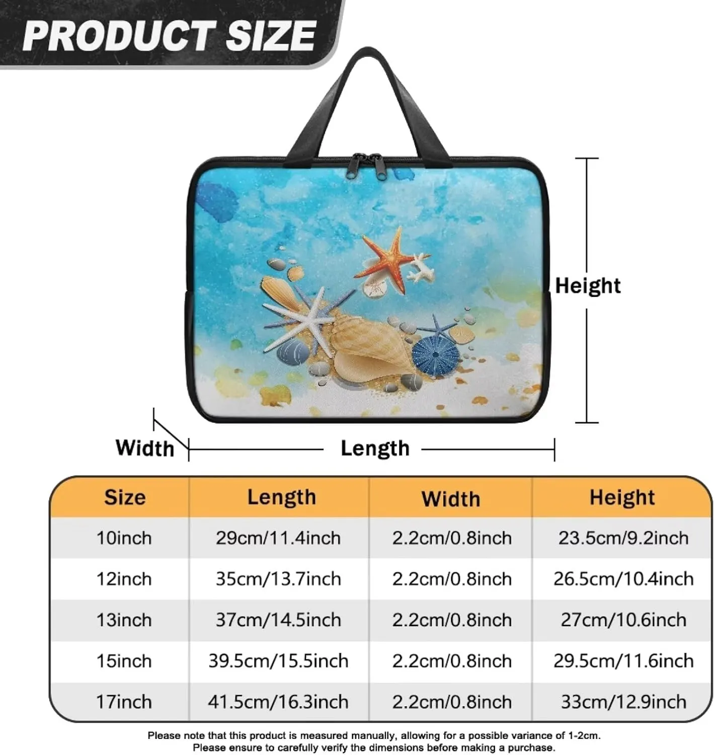 Womens Fashionable Laptop Carrying Case Waterproof Tablet Computer Sleeve Pouch with Handles