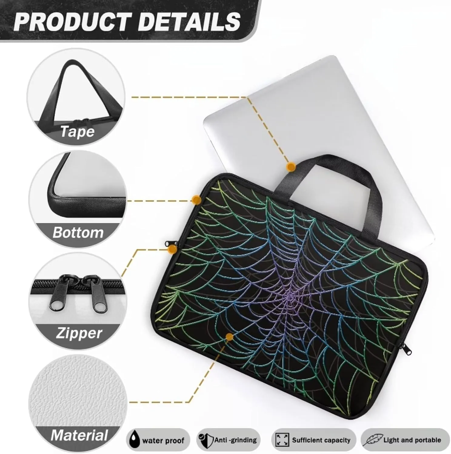 Womens Fashionable Laptop Carrying Case Waterproof Tablet Computer Sleeve Pouch with Handles