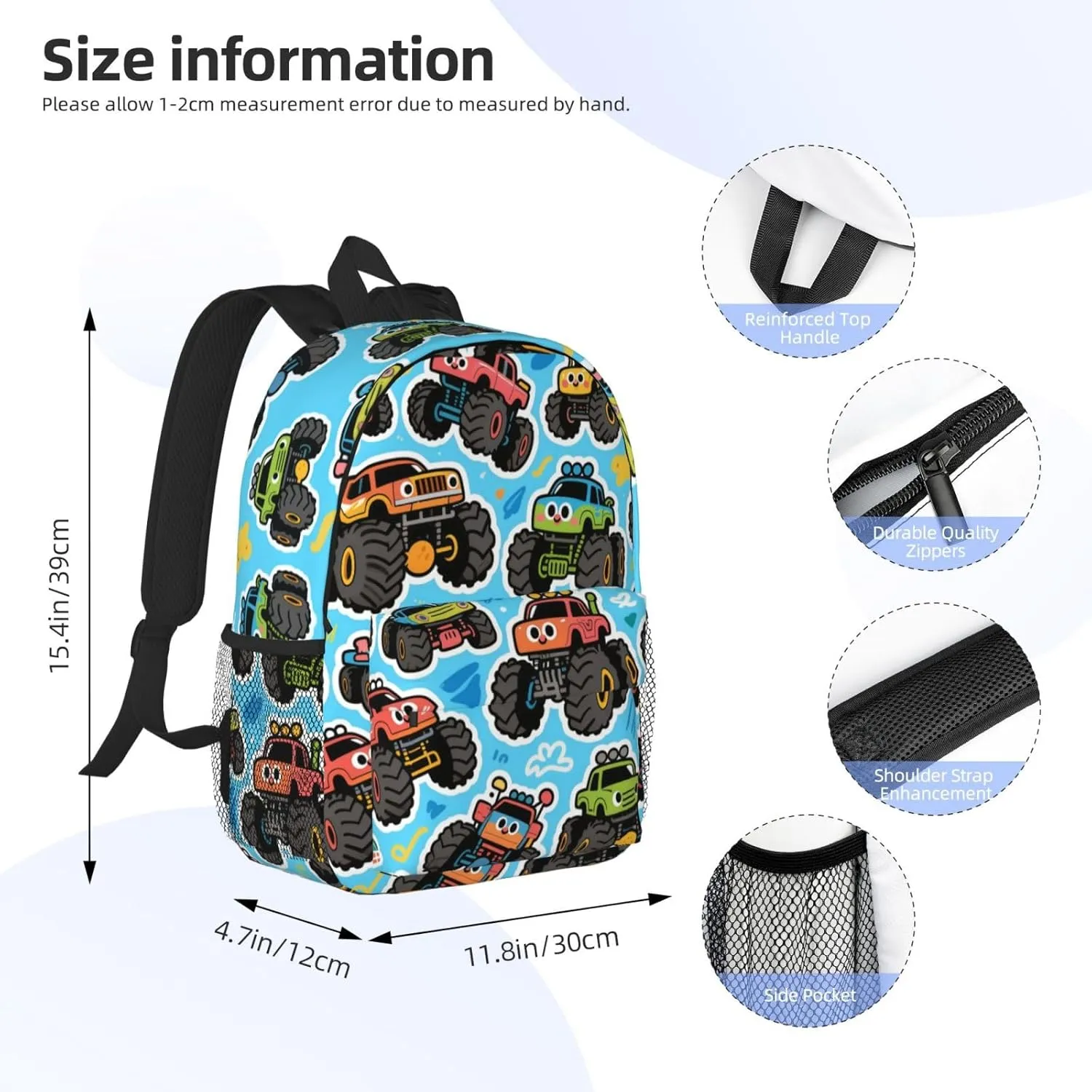 Women's fashionable travel backpacks, computer bags (Blue bottom color truck)