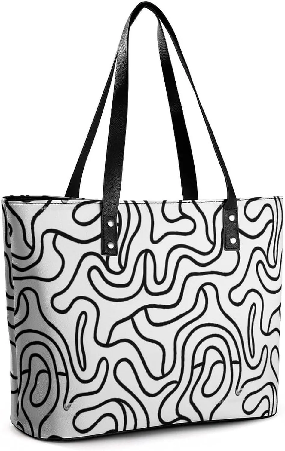 Women's Leather Tote Bag Fashion Handbag for Work Travel Shopping Daily Use Large Capacity Shoulder Purse