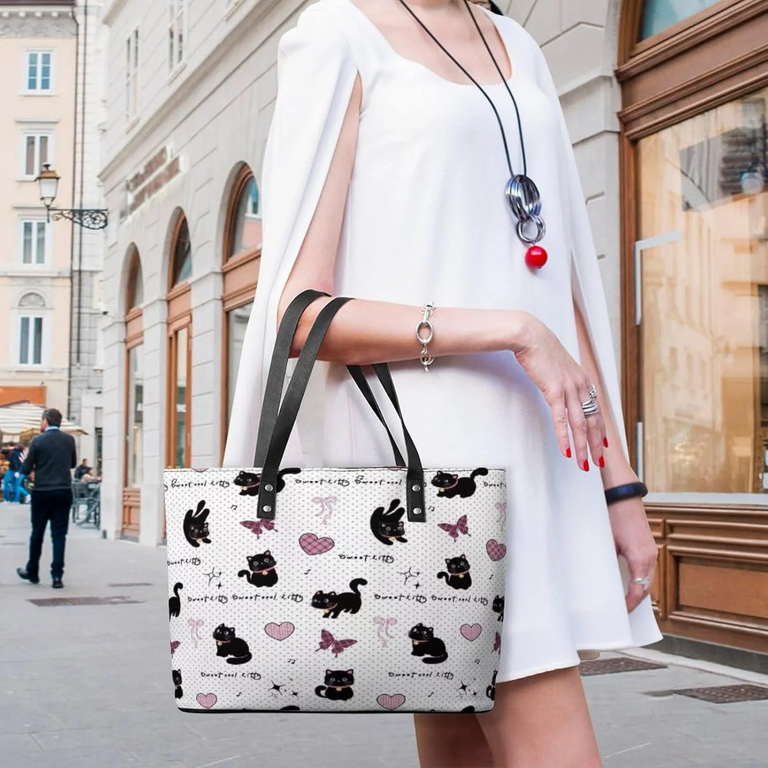 Women's Leather Tote Bag Fashion Handbag for Work Travel Shopping Daily Use Large Capacity Shoulder Purse