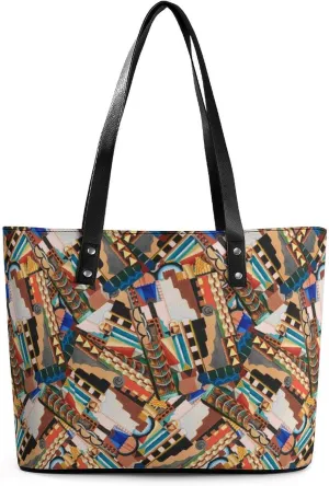 Women's Leather Tote Bag Fashion Handbag for Work Travel Shopping Daily Use Large Capacity Shoulder Purse
