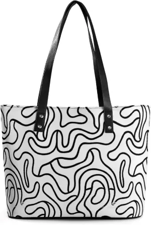 Women's Leather Tote Bag Fashion Handbag for Work Travel Shopping Daily Use Large Capacity Shoulder Purse