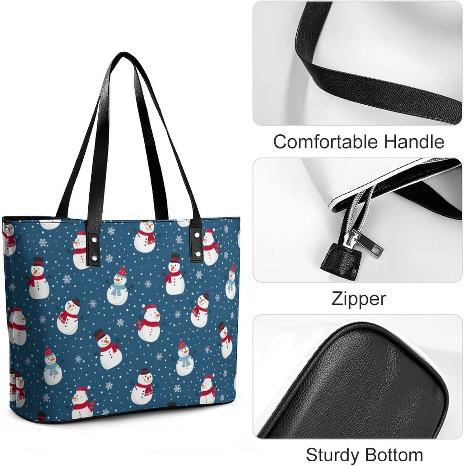 Women's Leather Tote Bag Fashion Handbag for Work Travel Shopping Daily Use Large Capacity Shoulder Purse