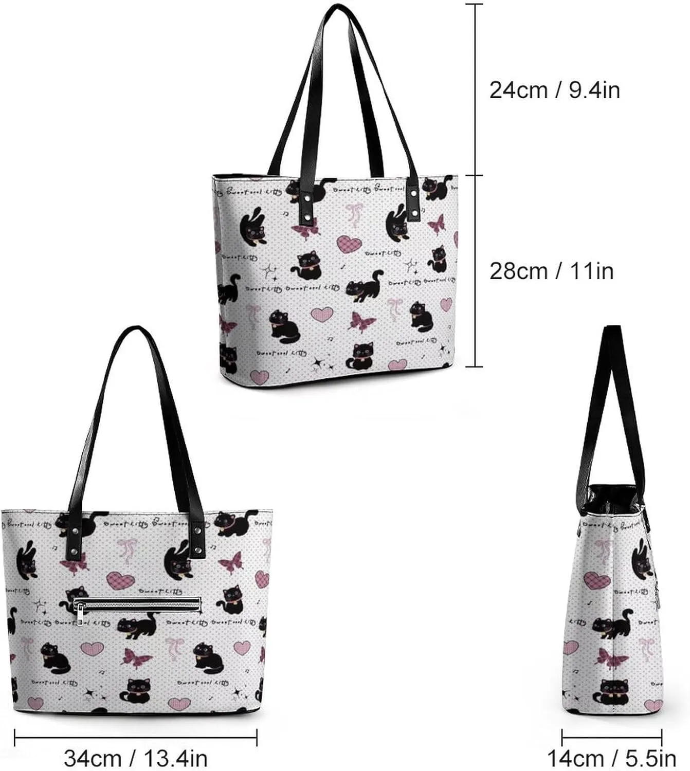 Women's Leather Tote Bag Fashion Handbag for Work Travel Shopping Daily Use Large Capacity Shoulder Purse