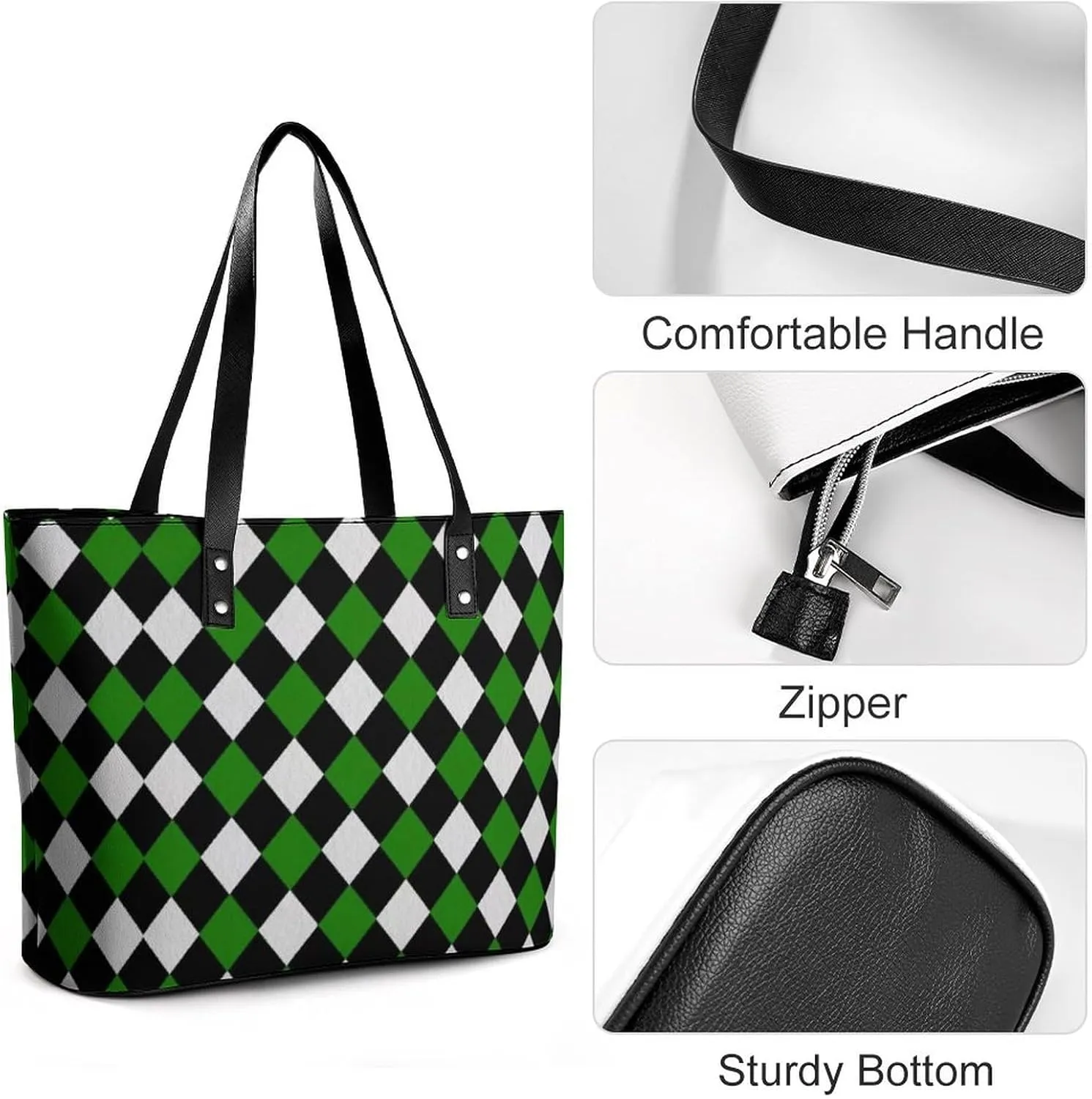 Women's Leather Tote Bag Fashion Handbag for Work Travel Shopping Daily Use Large Capacity Shoulder Purse