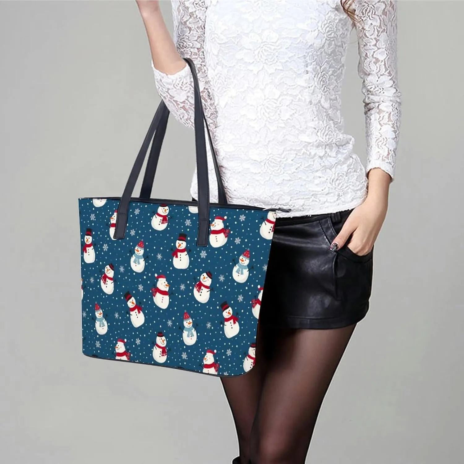 Women's Leather Tote Bag Fashion Handbag for Work Travel Shopping Daily Use Large Capacity Shoulder Purse