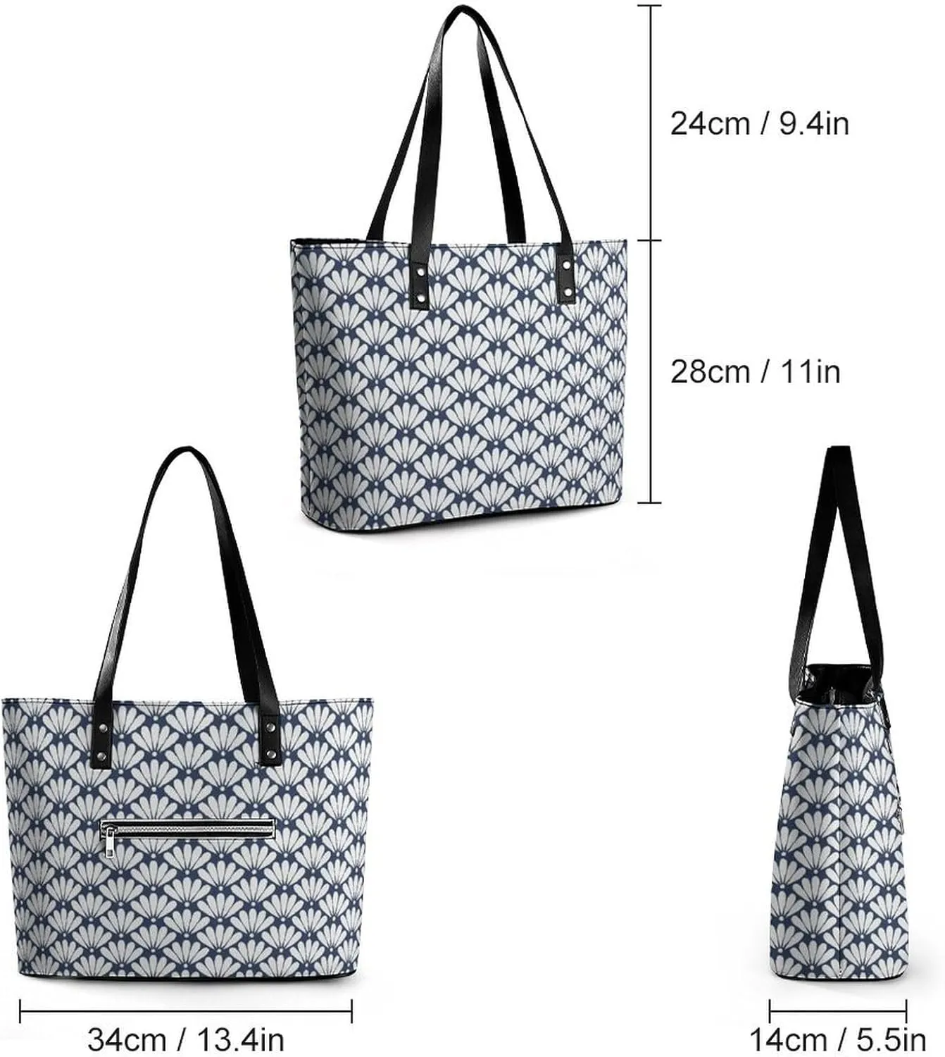 Women's Leather Tote Bag Fashion Handbag for Work Travel Shopping Daily Use Large Capacity Shoulder Purse