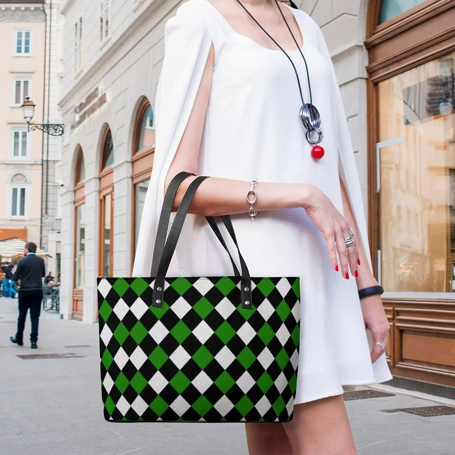 Women's Leather Tote Bag Fashion Handbag for Work Travel Shopping Daily Use Large Capacity Shoulder Purse