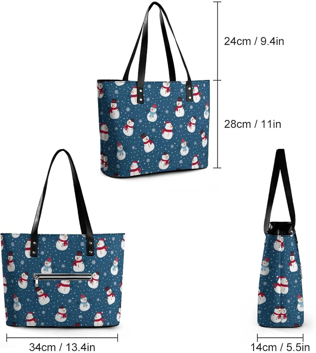 Women's Leather Tote Bag Fashion Handbag for Work Travel Shopping Daily Use Large Capacity Shoulder Purse
