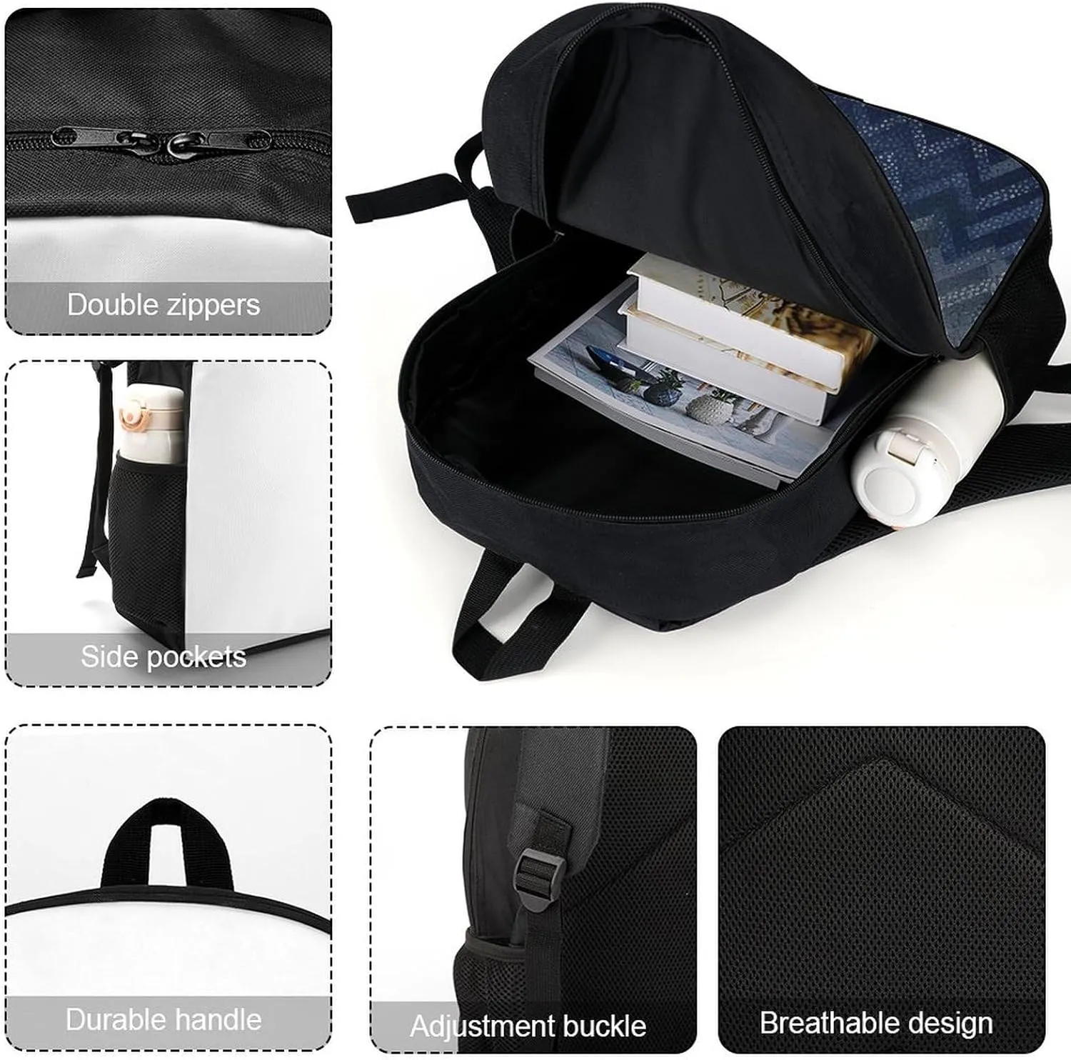 Woodcut Style Backpack Lightweight Casual Laptop Business Daypack Travel Daypack for Women Men