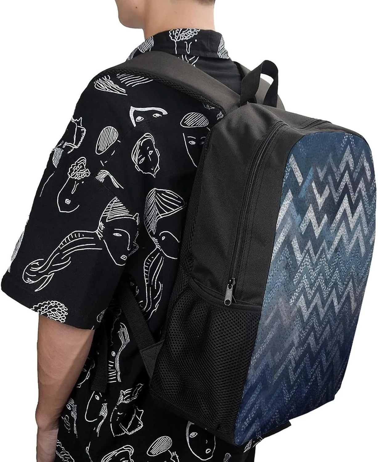 Woodcut Style Backpack Lightweight Casual Laptop Business Daypack Travel Daypack for Women Men