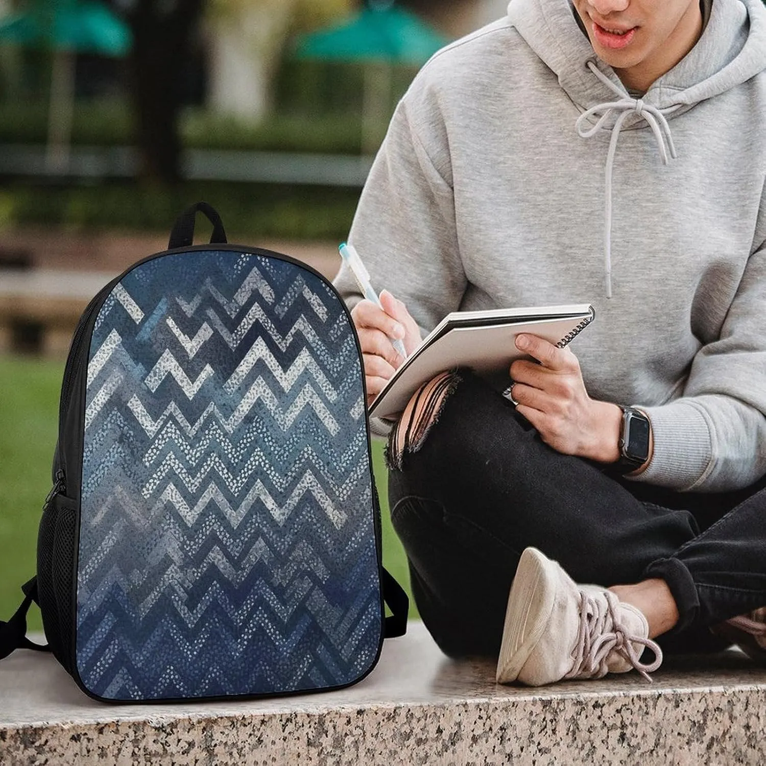 Woodcut Style Backpack Lightweight Casual Laptop Business Daypack Travel Daypack for Women Men