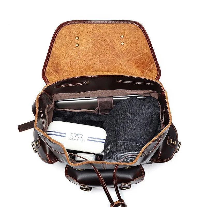 Woosir Men's Vintage Leather Backpack for 17 Inch Laptop