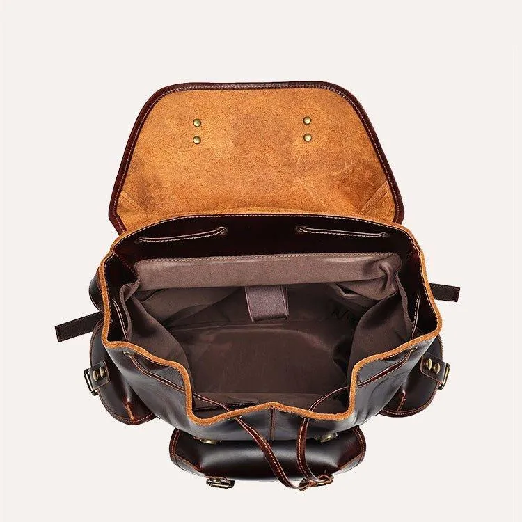 Woosir Men's Vintage Leather Backpack for 17 Inch Laptop