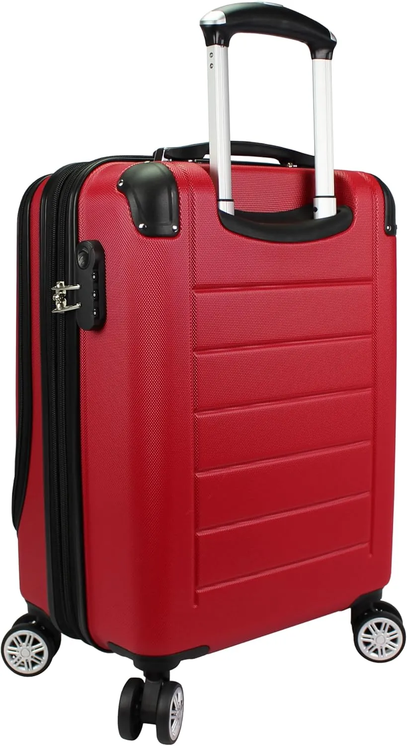 World Traveler Dejuno Compact Luggage with Laptop Pocket-Red, Carry-On 20-Inch