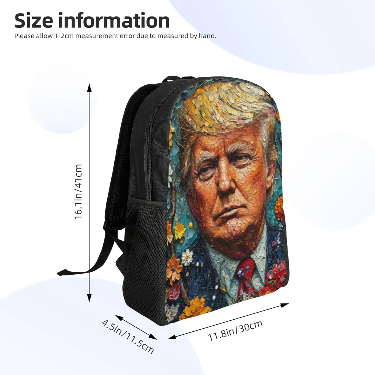Xerial Flowers Trump Backpack Waterproof Anti Theft Durable Light Laptop Bag Backpacks For Women Men Travel Gym Backpack