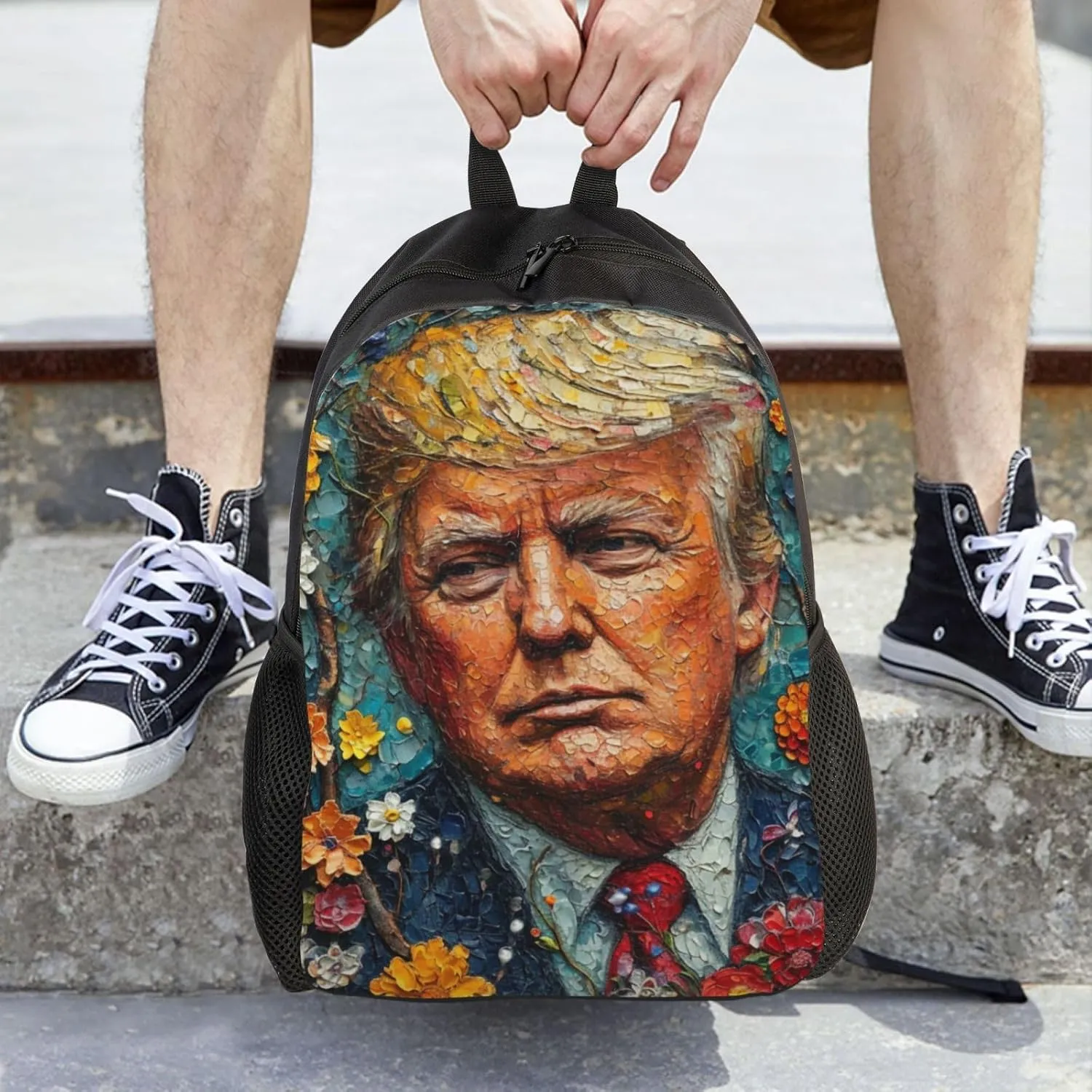 Xerial Flowers Trump Backpack Waterproof Anti Theft Durable Light Laptop Bag Backpacks For Women Men Travel Gym Backpack