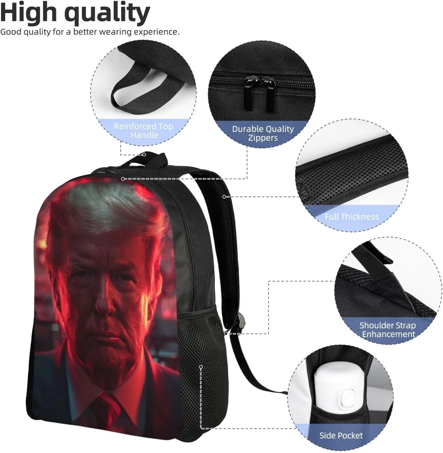 Xerial Trump Cool Backpack Waterproof Anti Theft Durable Light Laptop Bag Backpacks For Women Men Travel Gym Backpack