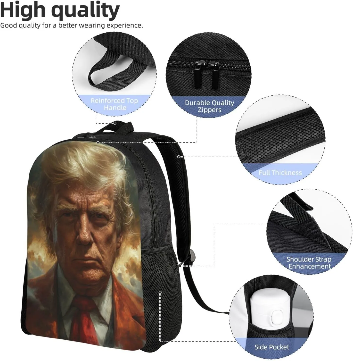 Xerial Trump In The Cloud Backpack Waterproof Anti Theft Durable Light Laptop Bag Backpacks For Women Men Travel Gym Backpack