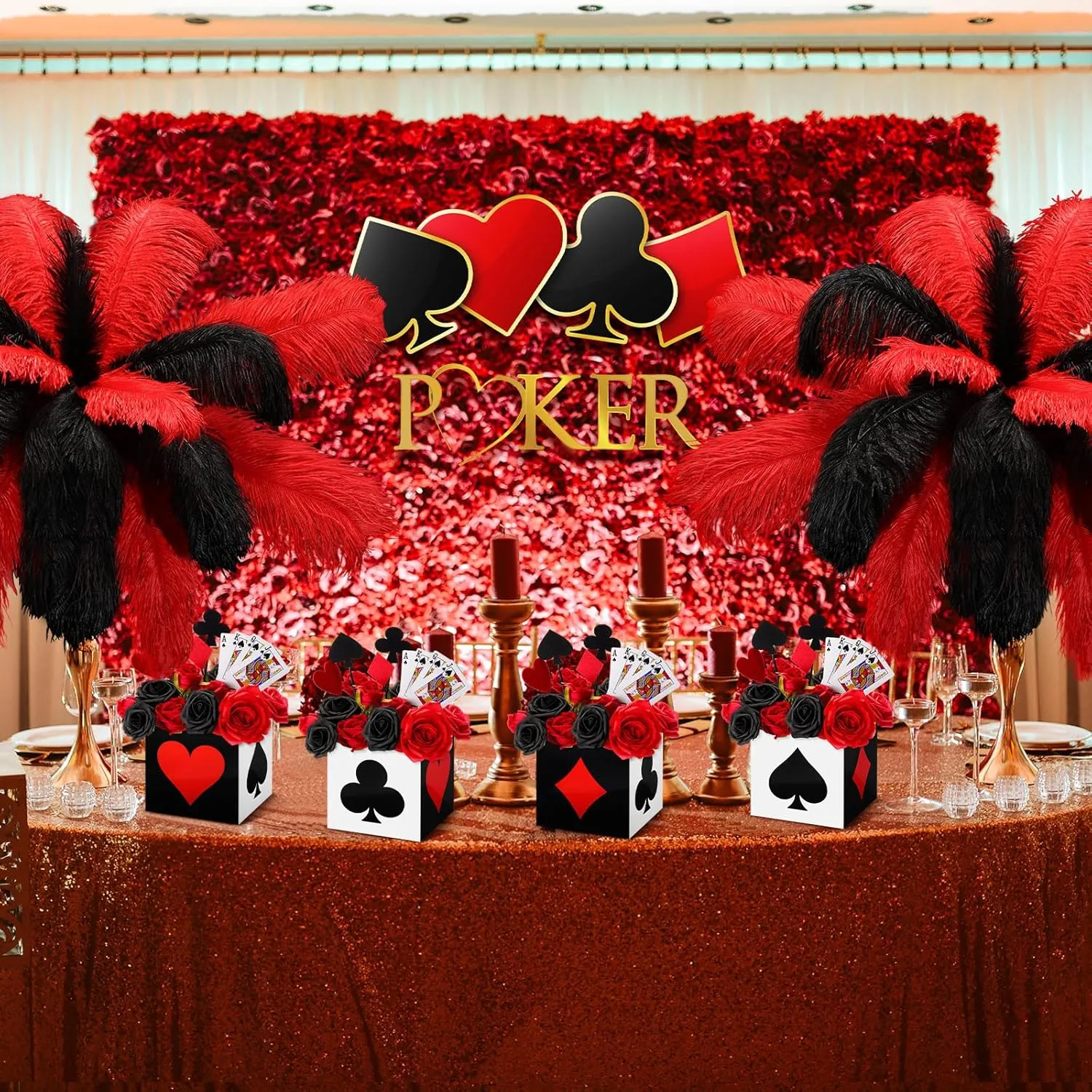 XunYee 60 Pcs Large Ostrich Feathers Bulk Natural Plumes for Centerpiece 18-20 Inch (45-50 cm) Feathers for DIY Crafts Christmas Wedding Party Decorations(Red)