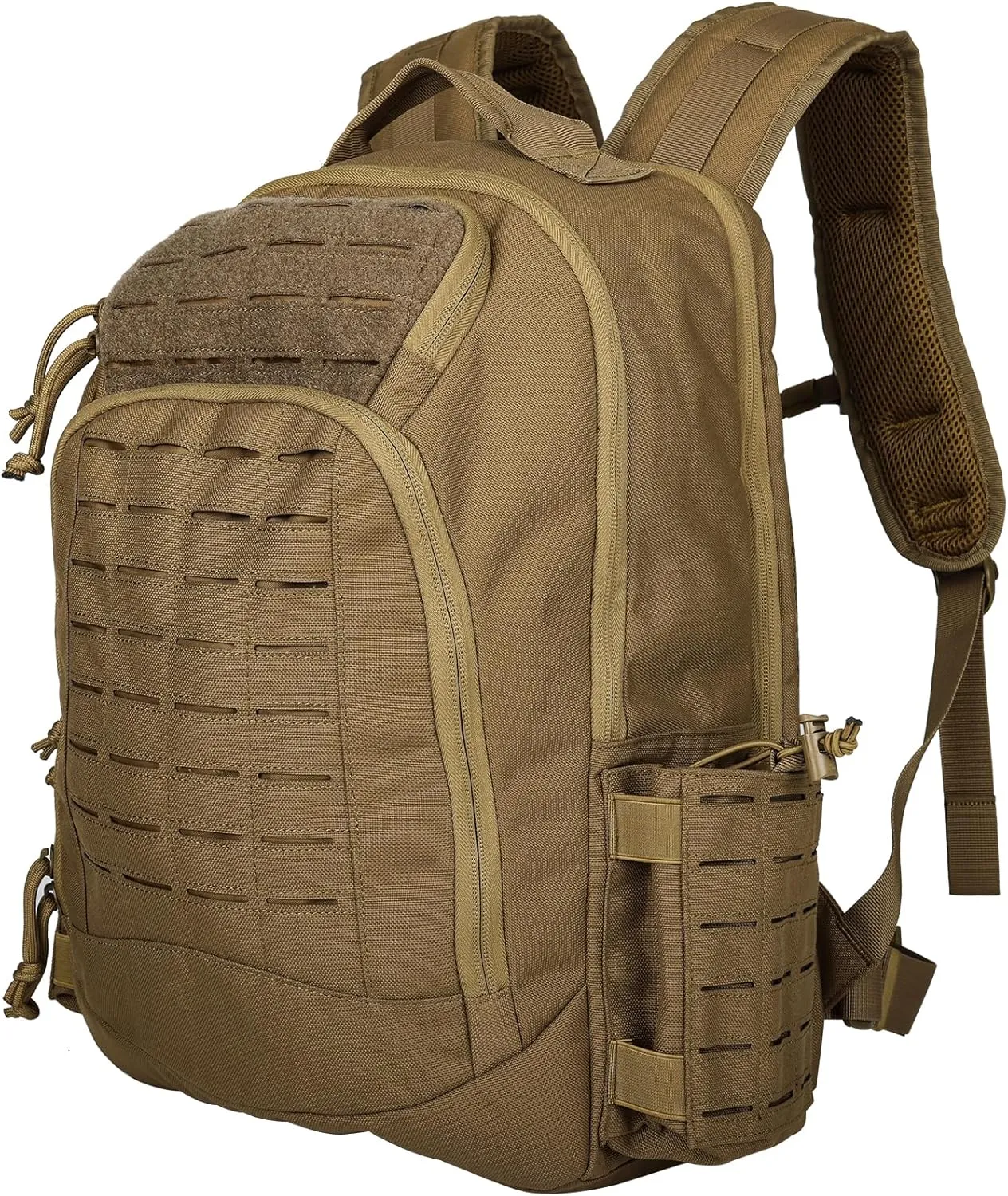 YAKEDA Military Tactical Backpacks,Laser-cutting 3-Day Army Backpack Large Bug Out Bag Travel Laptop Backpack for Men 50L (Mud Color)