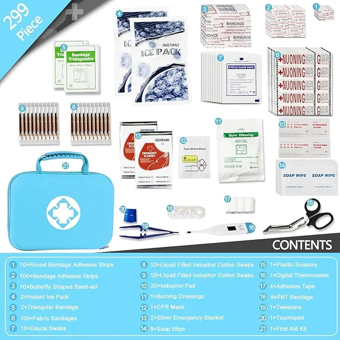 YIDERBO Compact Travel First Aid Kit for Car First Aid Kits Emergency First Aid Kit Home Office