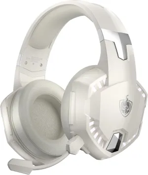 YOTMS PS5 Gaming Headset for PS4, PC, Switch, Gaming Over Ear Headphones with Detachable Noise Cancelling Mic, Bluetooth 5.3 Music Headphones only for Phone, Laptop, Tablet (White)