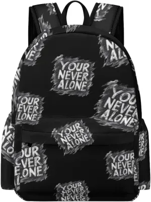 Your Never Alone Backpack for Mens Womens Shoulder Backpacks Travel Bag Laptop 16.5x11.8x5.9in