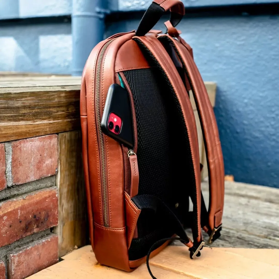 Zemp Charles Leather Backpack (S) | Waxy Tan