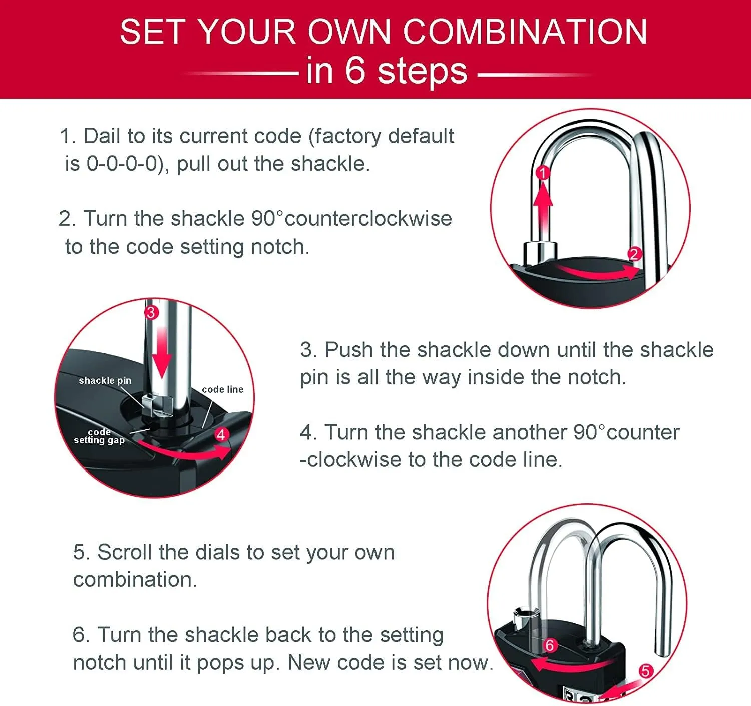 ZHEGE Luggage Locks, TSA Approved Travel Padlock for Suitcases, Baggage, 4 Digit Combination Zipper Locks for Backpacks, Tent, Gym Lockers (Black, 2 Pack)