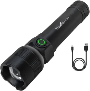 ZKLiLi Zoomable 4 Modes Super Bright IPX6 Waterproof & Type-C Charging Tactical Flashlights Powerful Handheld Flashlight for Emergencies Camping(02)