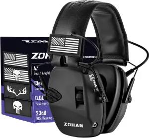 ZOHAN Electronic Shooting Earmuffs, Hearing Protection Shooters, NRR 23dB Noise Reduction Gun Range Ear Protection Headphones