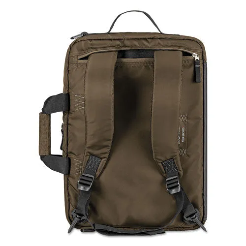 Zone Nylon Briefcase holds Laptops up to 15 1/2", 12 1/2" x 17 1/2" x 7", Bronze