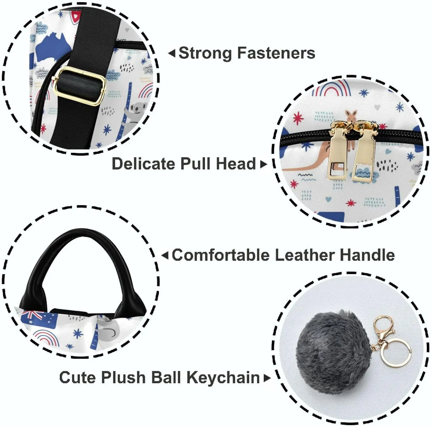 ZZKKO Australia Icons Kangaroo Backpack Purse for Women Rucksack Anti Theft Fashion Travel Lightweight Ladies Shoulder Bag